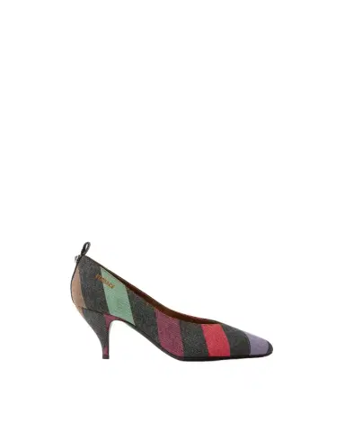 Versace Tina Striped Denim Pumps 65 mm | Thumbnail 1 Versace Tina Striped Denim Pumps 65 mm | Thumbnail 1