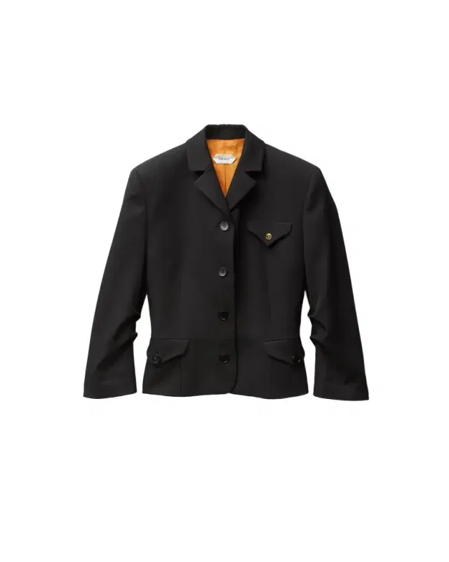 Versace Draped Grain De Poudre Wool Jacket