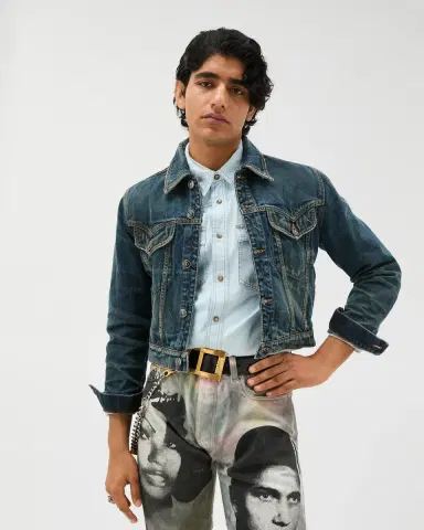 Versace Distressed Denim Jacket | Thumbnail 2 Versace Distressed Denim Jacket | Thumbnail 2