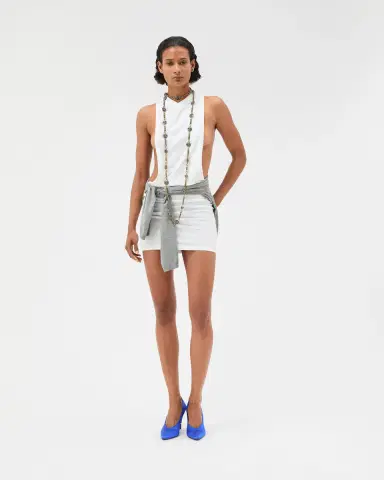 Versace Embroidered Stretch Cotton-Jersey Tank Mini Dress | Thumbnail 2