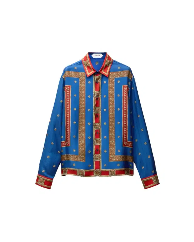 Versace Printed Silk Twill Regular Shirt