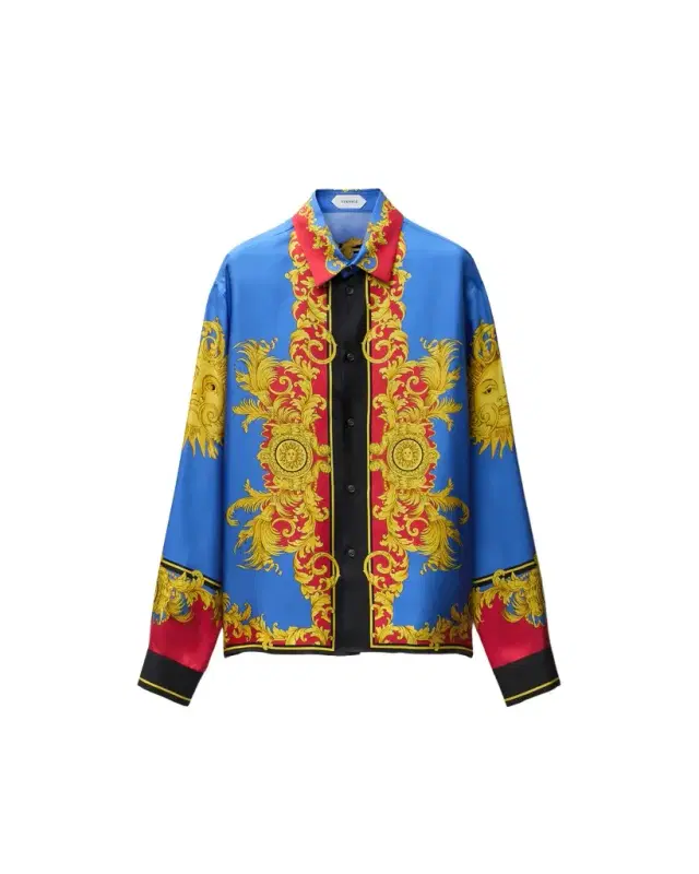 Versace Printed Silk Twill Regular Shirt