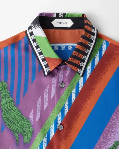 Versace Printed Silk Twill Regular Shirt | Thumbnail 2