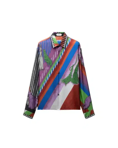 Versace Printed Silk Twill Regular Shirt | Thumbnail 1
