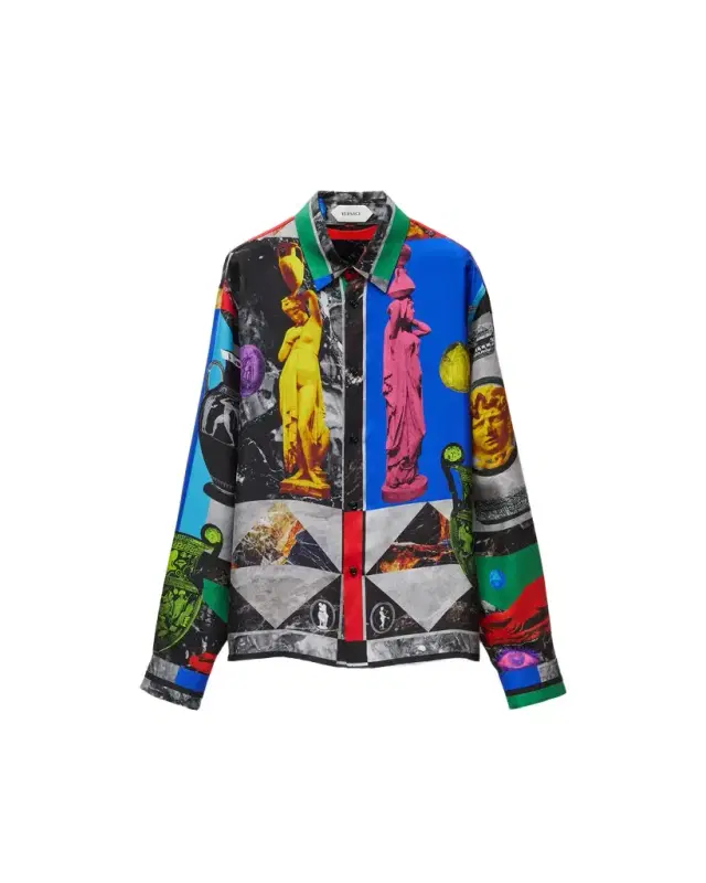Versace Printed Silk Twill Regular Shirt