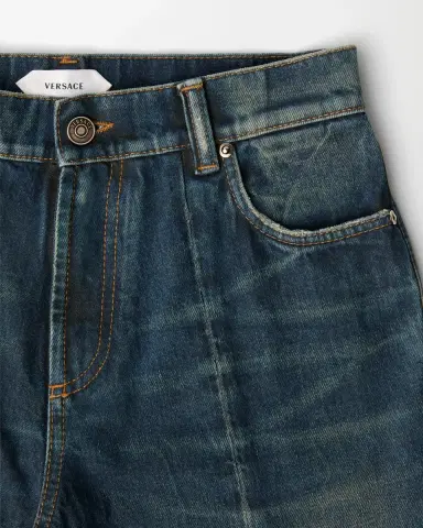 Versace Distressed Straight Jeans | Thumbnail 2 Versace Distressed Straight Jeans | Thumbnail 2