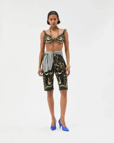 Versace Embroidered Short Jeans | Thumbnail 2 Versace Embroidered Short Jeans | Thumbnail 2