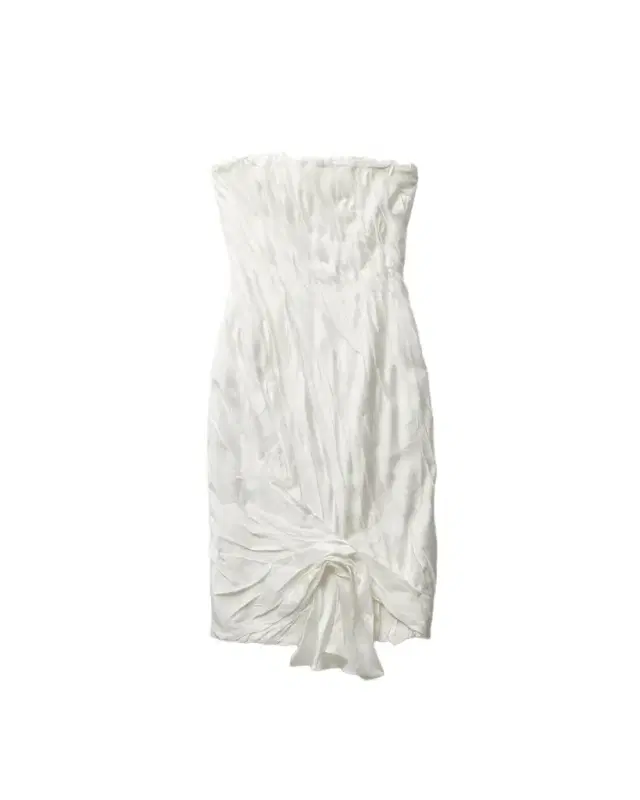 Versace Draped Envers-Satin Strapless Midi Dress