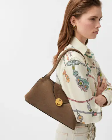 Versace Vivian Small Suede East/West Shoulder Bag | Thumbnail 2 Versace Vivian Small Suede East/West Shoulder Bag | Thumbnail 2