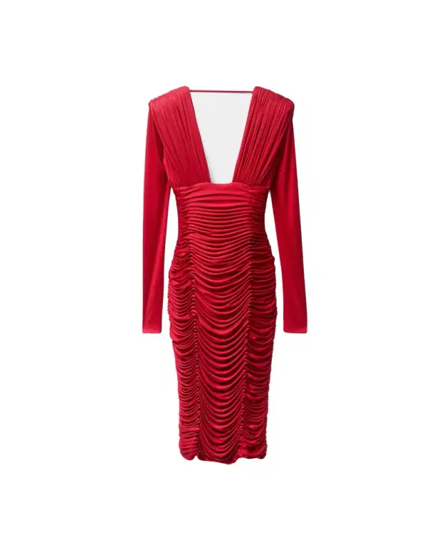 Versace Draped Silk Crêpe Jersey Midi Dress