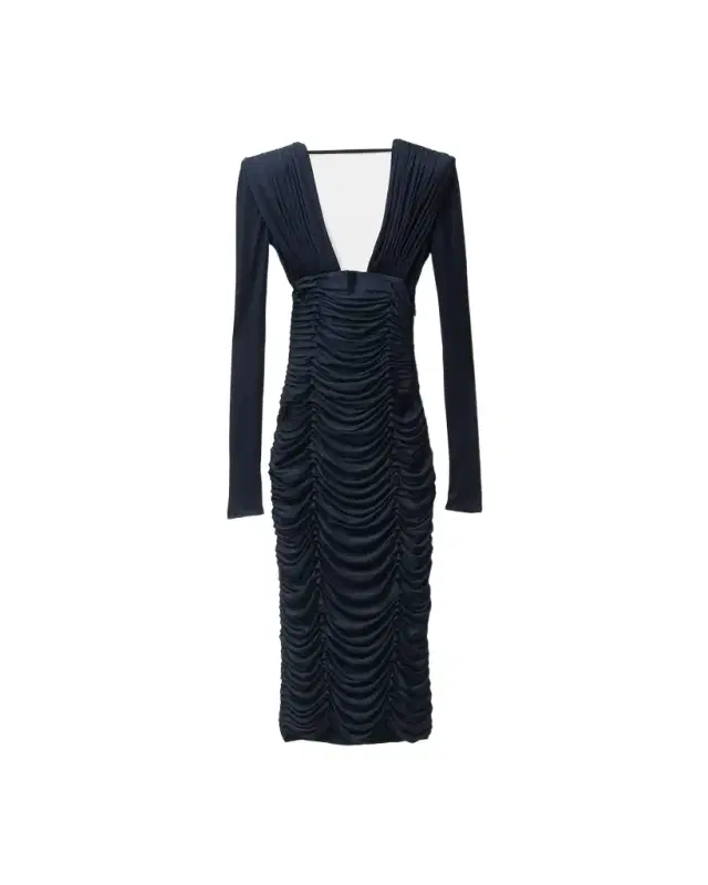 Versace Draped Silk Crêpe Jersey Midi Dress