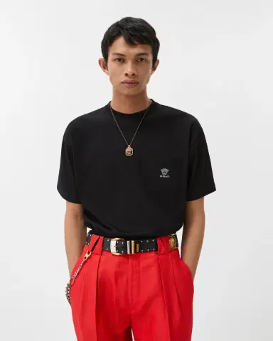Versace Embroidered Cotton-Jersey T-Shirt | Thumbnail 2