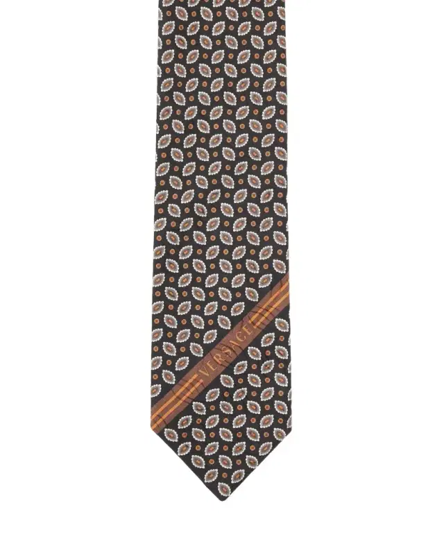 Versace Printed Jacquard Silk Tie