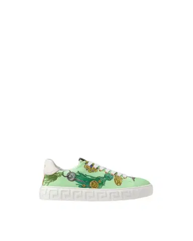 Versace Greca Printed Canvas Sneakers | Thumbnail 1 Versace Greca Printed Canvas Sneakers | Thumbnail 1