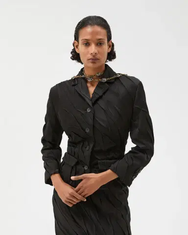 Versace Draped Envers-Satin Blazer | Thumbnail 2 Versace Draped Envers-Satin Blazer | Thumbnail 2