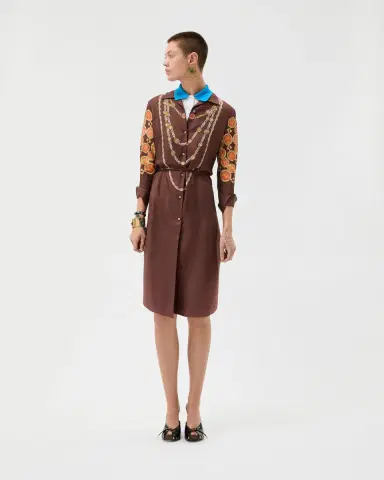 Versace Printed Silk Twill Mini Shirt Dress | Thumbnail 2 Versace Printed Silk Twill Mini Shirt Dress | Thumbnail 2