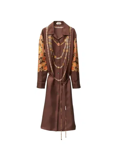 Versace Printed Silk Twill Mini Shirt Dress | Thumbnail 1 Versace Printed Silk Twill Mini Shirt Dress | Thumbnail 1