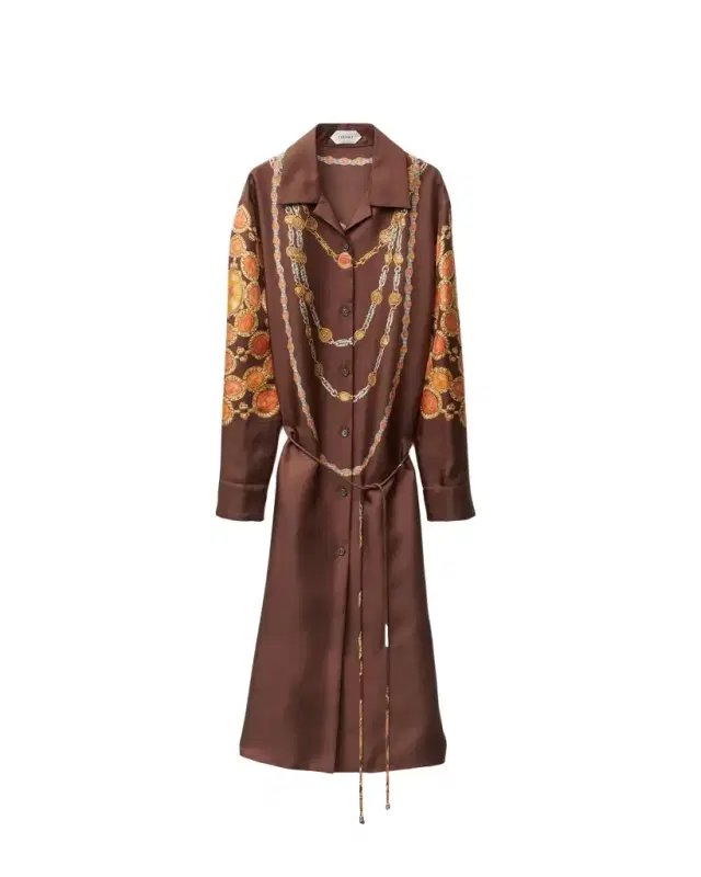 Versace Printed Silk Twill Mini Shirt Dress