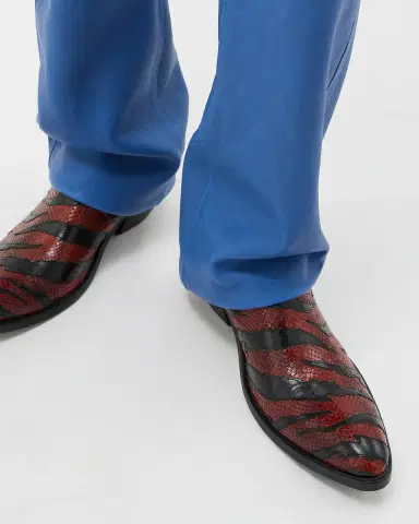 Versace Tigre Python-Effect Leather Texan Boots | Thumbnail 2