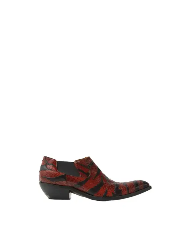 Versace Tigre Python-Effect Leather Texan Boots