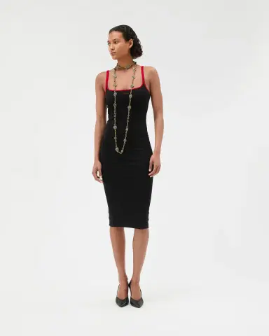 Versace Embroidered Stretch Cotton-Jersey Midi Dress | Thumbnail 2