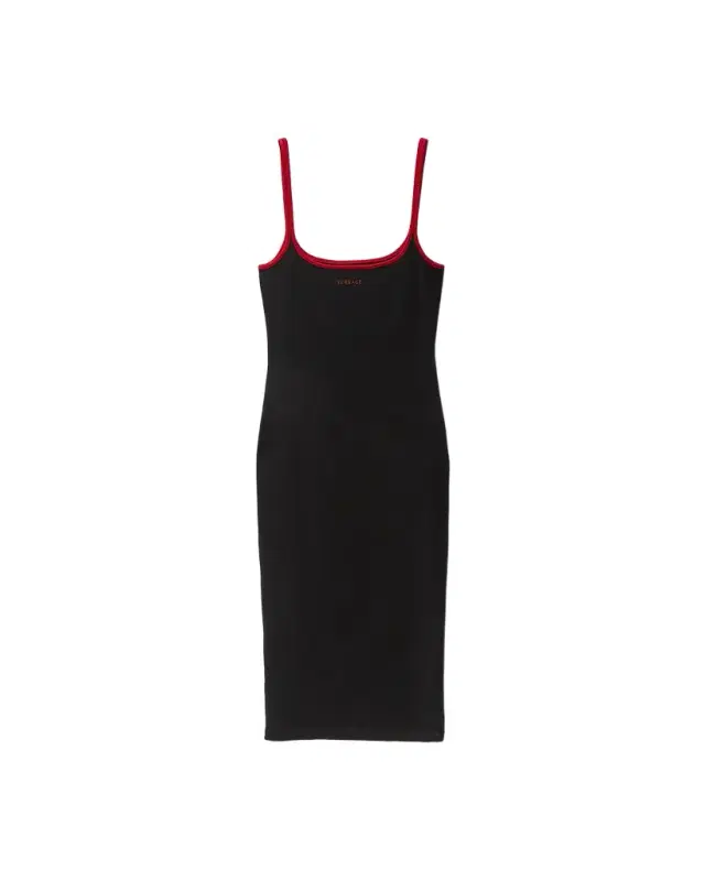 Versace Embroidered Stretch Cotton-Jersey Midi Dress