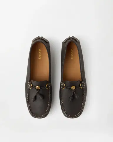 Versace Robin Suede Driver Shoes | Thumbnail 2 Versace Robin Suede Driver Shoes | Thumbnail 2