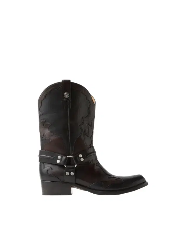 Versace Sylvester Leather Western Boots