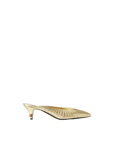 Versace Gianni Metallic Nappa Mules 55 mm | Thumbnail 1 Versace Gianni Metallic Nappa Mules 55 mm | Thumbnail 1