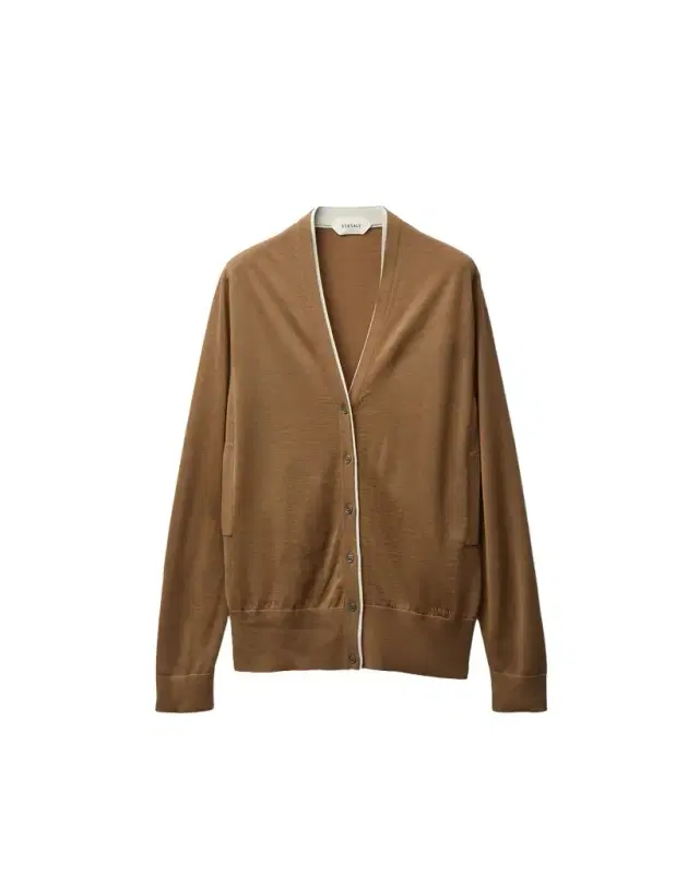 Versace Embroidered Wool Knit Cardigan