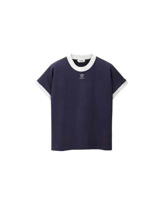 Versace Embroidered-Logo Stretch Cotton-Jersey Slim T-Shirt