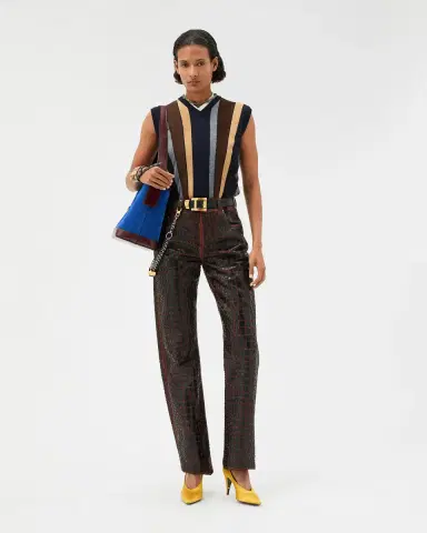 Versace Embroidered Croc-Effect Leather Pants | Thumbnail 2 Versace Embroidered Croc-Effect Leather Pants | Thumbnail 2