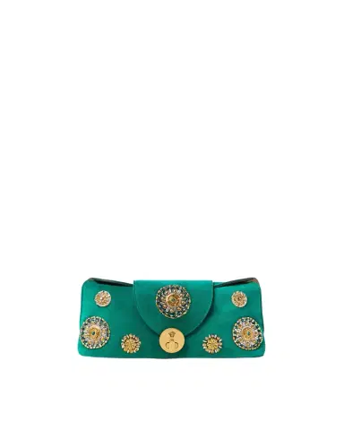 Versace Vivian Embroidered Suede Clutch | Thumbnail 1 Versace Vivian Embroidered Suede Clutch | Thumbnail 1