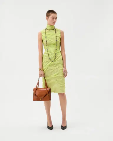 Versace Silk-Chiffon Draped Midi Dress | Thumbnail 2 Versace Silk-Chiffon Draped Midi Dress | Thumbnail 2