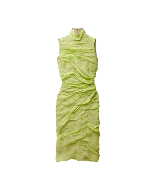 Versace Silk-Chiffon Draped Midi Dress