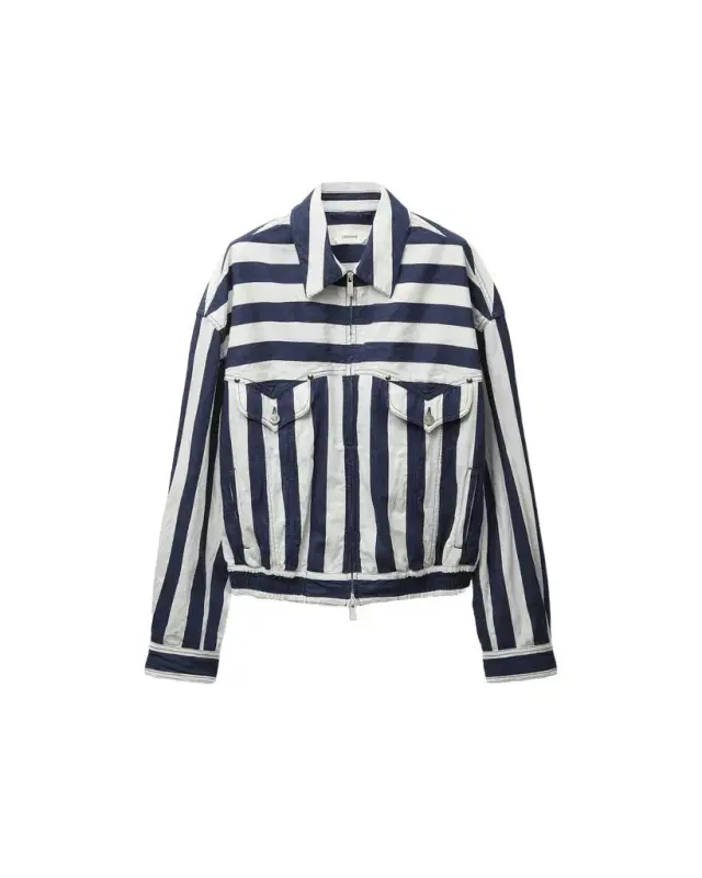 Versace Striped Cotton Denim Blouson