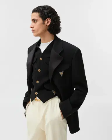 Versace Stretch Wool Blazer | Thumbnail 2 Versace Stretch Wool Blazer | Thumbnail 2