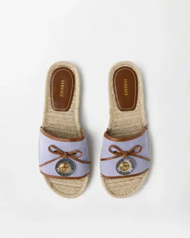Versace Lola Suede Flat Sandals | Thumbnail 2 Versace Lola Suede Flat Sandals | Thumbnail 2
