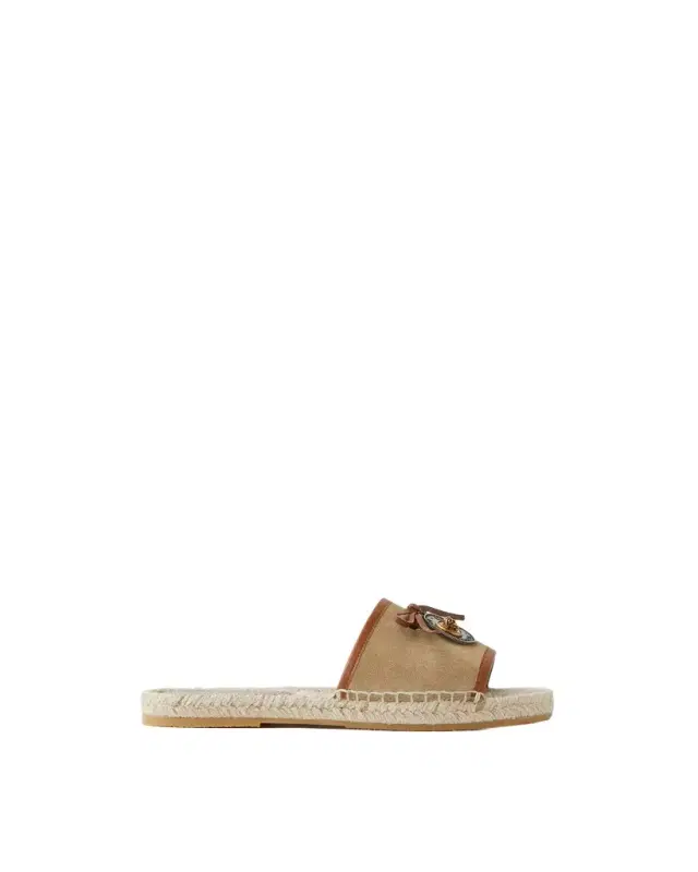 Versace Lola Suede Flat Sandals