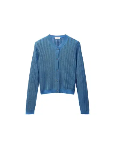 Versace Viscose Mesh Ribbed Knit Cardigan | Thumbnail 1