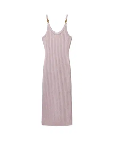 Versace Viscose Mesh Ribbed Knit Midi Dress | Thumbnail 1