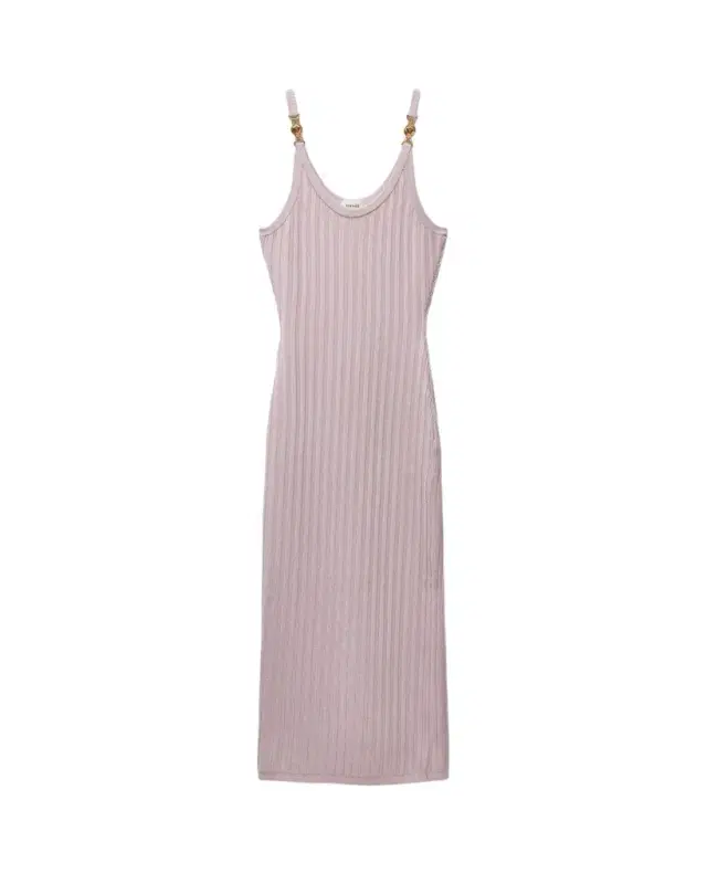 Versace Viscose Mesh Ribbed Knit Midi Dress