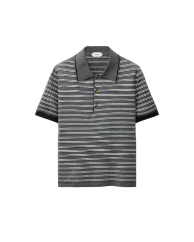 Versace Jacquard Cotton-Blend Knit Polo | Thumbnail 1 Versace Jacquard Cotton-Blend Knit Polo | Thumbnail 1