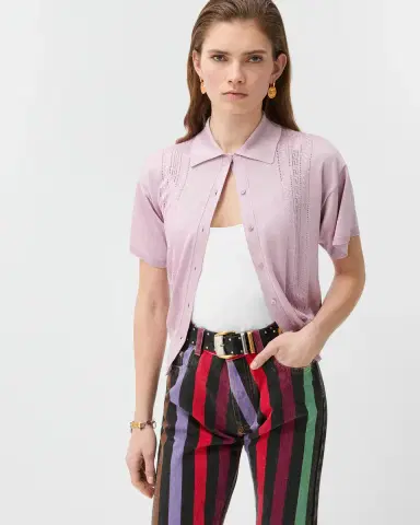Versace Viscose Knit Polo | Thumbnail 2 Versace Viscose Knit Polo | Thumbnail 2