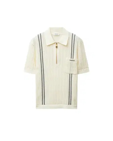 Versace Embroidered-Logo Cotton Knit Polo shirt | Thumbnail 1 Versace Embroidered-Logo Cotton Knit Polo shirt | Thumbnail 1
