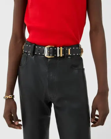Versace Studded Leather Belt 4 cm | Thumbnail 2 Versace Studded Leather Belt 4 cm | Thumbnail 2