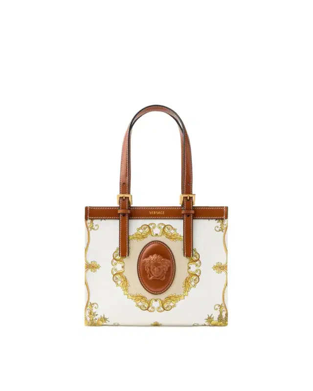 Versace Rivière Printed Mini Canvas Tote