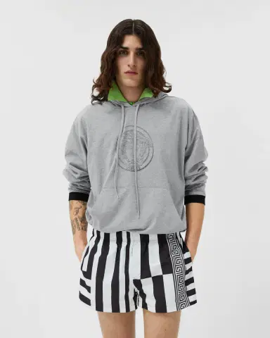 Versace Printed Cotton-Jersey Hoodie | Thumbnail 2