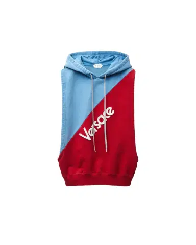 Versace Embroidered Cotton Sleeveless Hoodie | Thumbnail 1