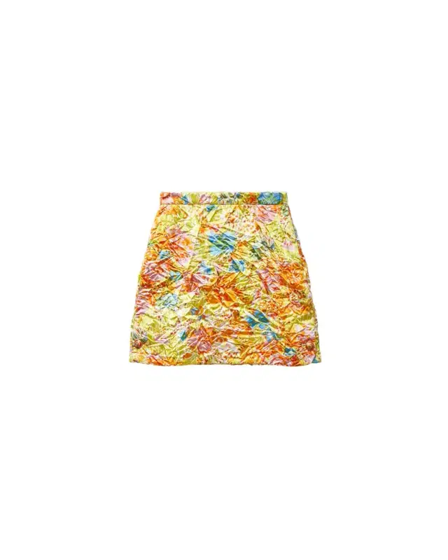 Versace Printed Silk Duchesse Mini Skirt